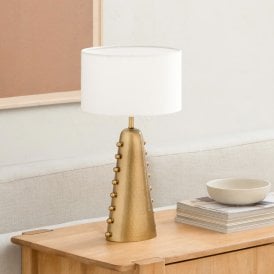 Saffron Table Lamp - Gold with White Shade