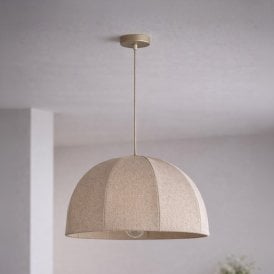 Khudi & Khora Solara Linen Ceiling Pendant Light - Neutral