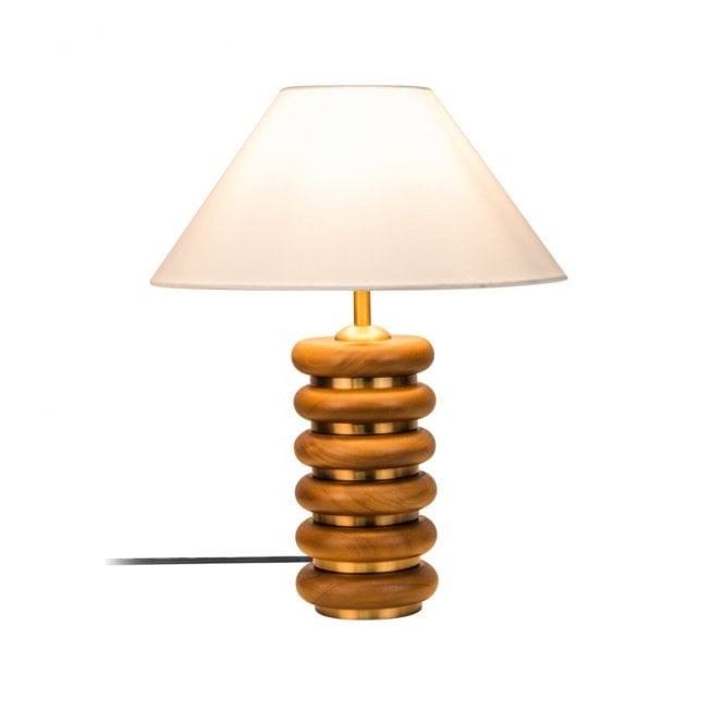 Khudi & Khora  West Table Lamp - Antique Brass & Wood
