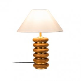 Khudi & Khora West Table Lamp - Antique Brass & Wood