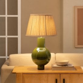 Winslow Tall Table Lamp - Green with Natural Shade