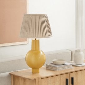 Winslow Tall Table Lamp - Yellow with Natural Shade