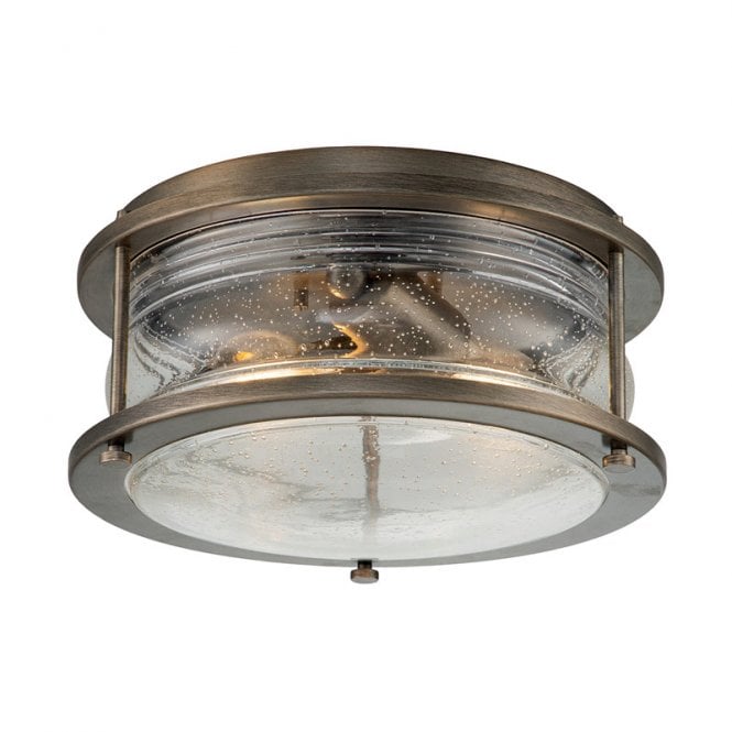 Kichler  Ashland Bay 2 Outdoor Light Flush Ceiling Fitting in Burnished Bronze Finish with Clear Glass