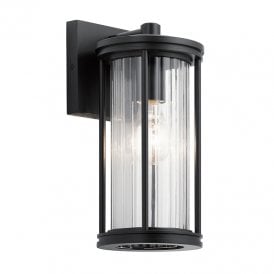 Kichler Barras Small Single Light Outdoor Wall Light in Black Finish with Clear Glass