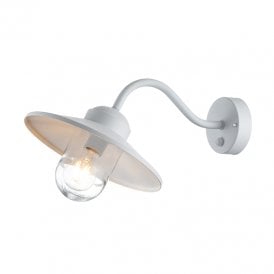 Kichler Klampenborg Single Light Outdoor Wall Fitting With PIR Sensor In White Finish With Clear Glass
