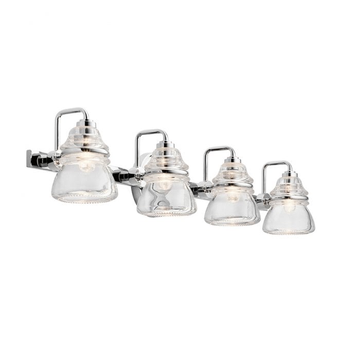 Kichler  Talland 4 Light Bathroom Wall Light in Polished Chrome And Clear Glass