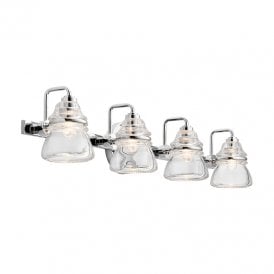 Kichler Talland 4 Light Bathroom Wall Light in Polished Chrome And Clear Glass