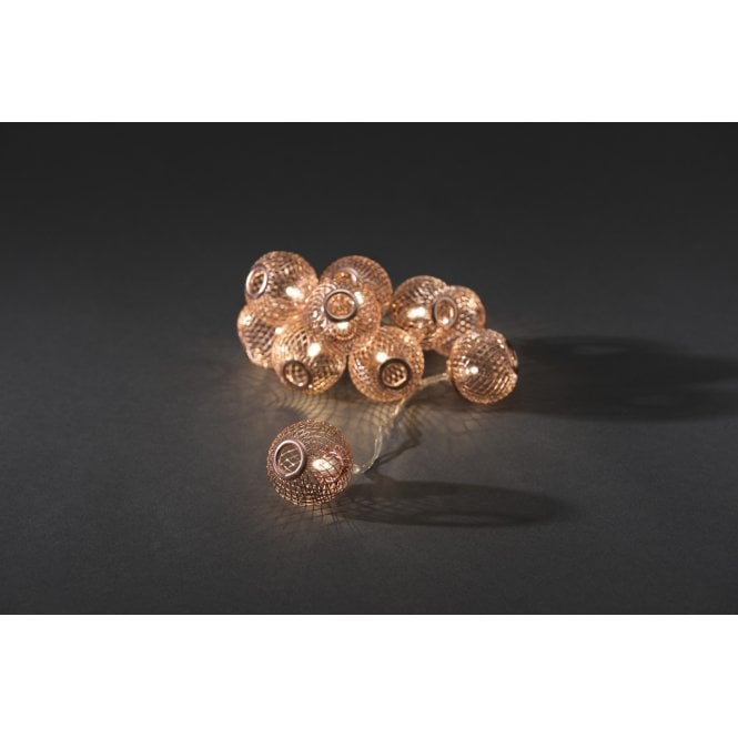Konstsmide 3145-603 Set Of 10 Battery Operated Copper Mesh LED Light Set