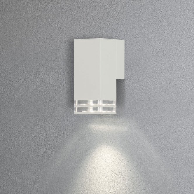 Konstsmide 411-250 Antares Single Light Outdoor Aluminium Wall Fitting in White Painted Finish