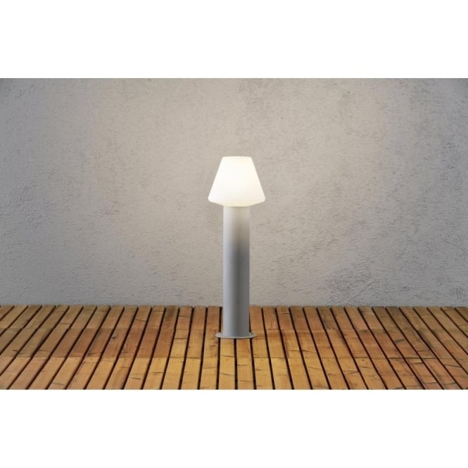 Konstsmide 7272-302 Barletta Single Light Outdoor Post in Aluminium Finish