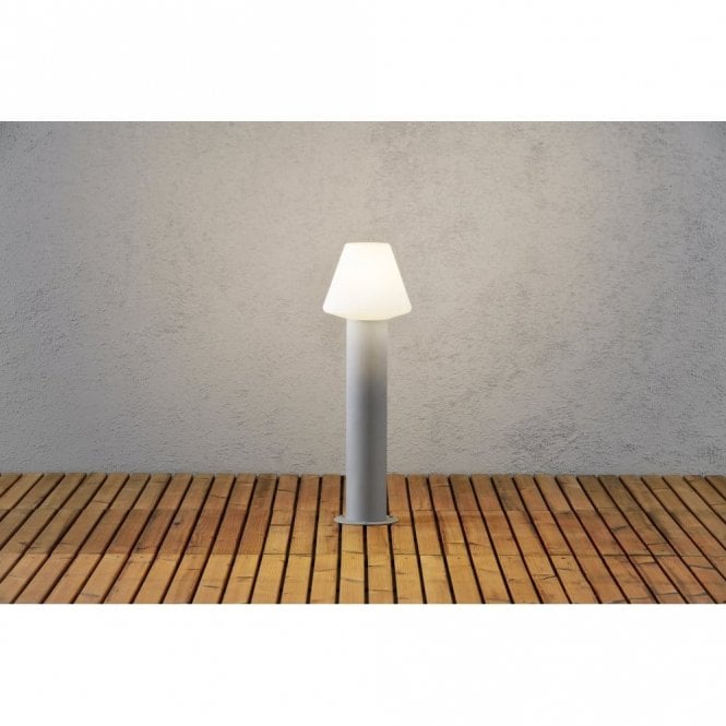 Konstsmide 7272-302 Barletta Single Light Outdoor Post in Aluminium Finish