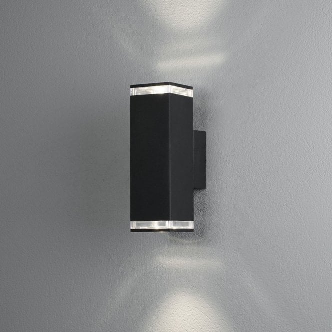 Konstsmide  Antares 2 Light Outdoor Aluminium Wall Fitting in Black Painted Finish