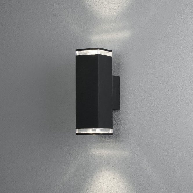 Konstsmide  Antares 2 Light Outdoor Aluminium Wall Fitting in Black Painted Finish