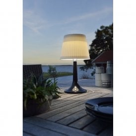 Konstsmide Assisi Solar Outdoor LED Table Lamp with Black Base