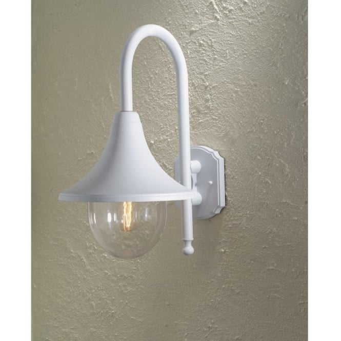 Konstsmide Bari Single Light Outdoor Wall Fitting in White Finish