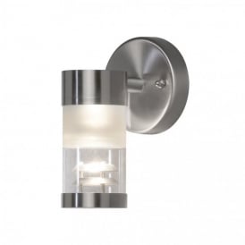 Bolzano Single Light External Wall Fitting With Glass and Stainless Steel