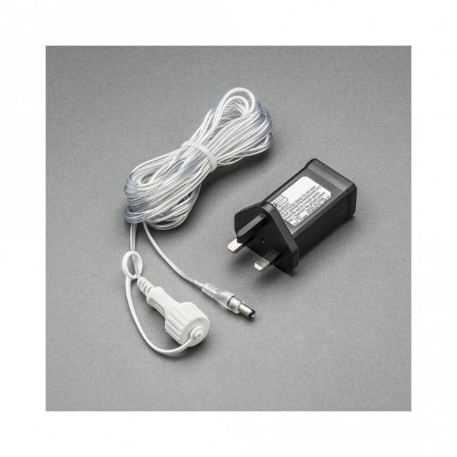 Konstsmide Connectable String Lights 5M Start Cable with Plug with Clear Cable
