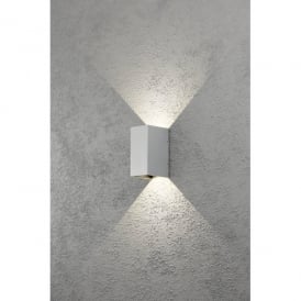 Cremona 2 Light LED Outdoor Wall Fixture in Aluminium Finish