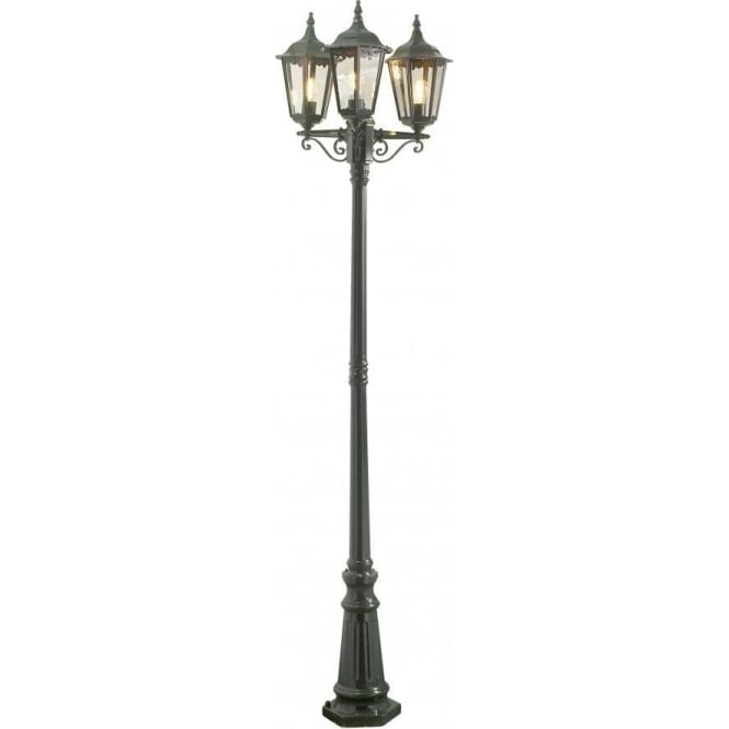 Konstsmide Firenze 3 Light Outdoor Post Light in Green Finish