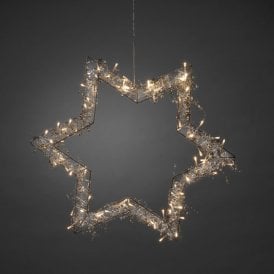 LED Christmas Star Wreath Decoration 60cm - Warm White