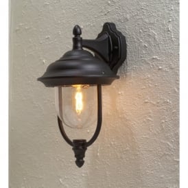 Konstsmide Parma Single Light Downwards Style Wall Lantern in Black Finish