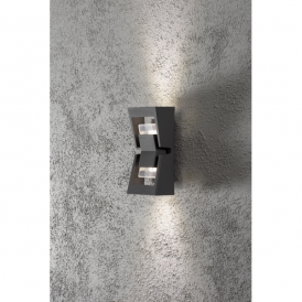 Konstsmide Potenza 2 Light LED Outdoor Wall Light in Anthracite Finish