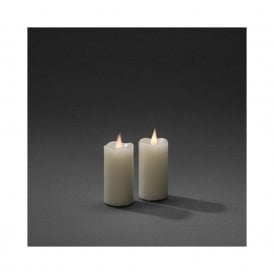 Set of 2 Battery Operated 10cm LED Wax Flicker Candles