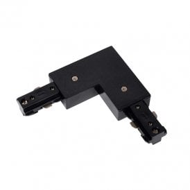 Lucide 1 Circuit Track Left Side - L Shaped Connector In Black Finish