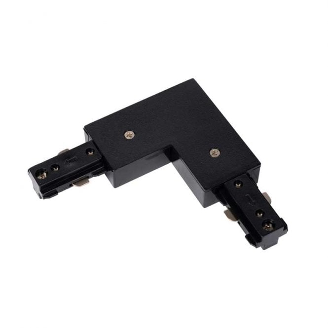Lucide 1 Circuit Track Right Side - L Shaped Connector In Black Finish