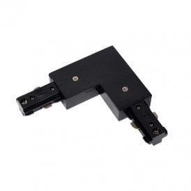 Lucide 1 Circuit Track Right Side - L Shaped Connector In Black Finish