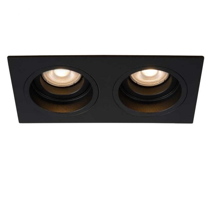 Lucide  2 Light Embed Deep Recessed Round Adjustable Downlight In Black Finish
