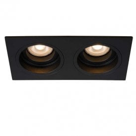 Lucide 2 Light Embed Deep Recessed Round Adjustable Downlight In Black Finish