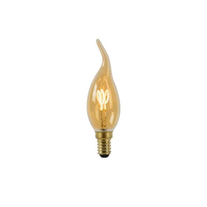 Lucide  3W Very Warm White Dimmable LED Decorative Filament Bent Tip Candle Bulb Small Screw Cap