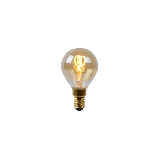 Lucide  3W Very Warm White Dimmable LED Decorative Filament Golf Ball Bulb Small Screw Cap