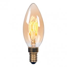 Lucide 3W Warm White Dimmable LED Decorative Filament Amber Candle Bulb - Small Screw Cap