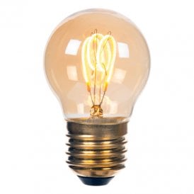 Lucide 3W Warm White Dimmable LED Decorative Filament Amber Golfball Bulb - Screw Cap