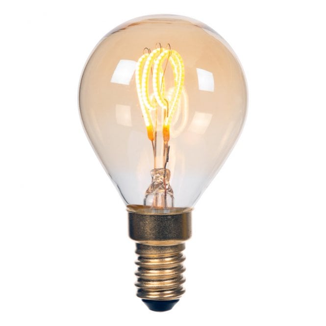 Lucide 3W Warm White Dimmable LED Decorative Filament Amber Golfball Bulb - Small Screw Cap