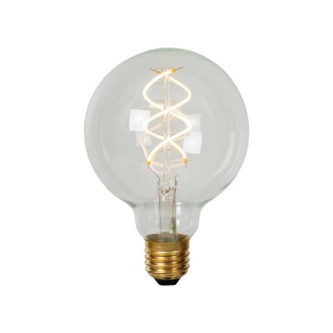 Lucide 4.9W Warm White Dimmable LED 95mm Screw Cap Clear Globe Bulb