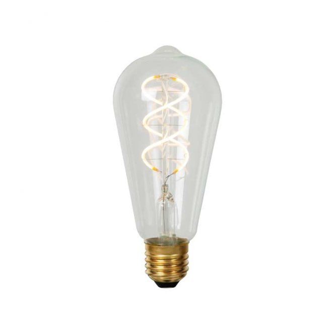 Lucide 4.9W Warm White Dimmable LED Screw Cap Squirrel Cage Clear Bulb
