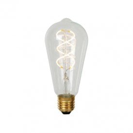Lucide  4.9W Warm White Dimmable LED Screw Cap Squirrel Cage Clear Bulb