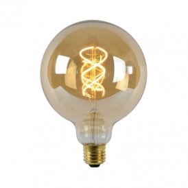 Lucide 5W Extra Warm White Dimmable LED Screw Cap Amber Globe Bulb