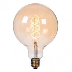 Lucide 9W Warm White Dimmable LED Decorative Filament 125mm Amber Globe Bulb - Screw Cap