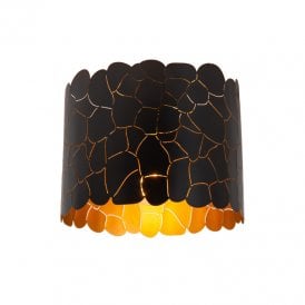 Almelo Single Light Flush Ceiling Fitting- Black
