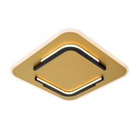 Andreas LED Square Flush Ceiling Light - Matt Gold