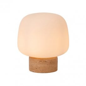 Anston Glass Table Lamp - Travertine