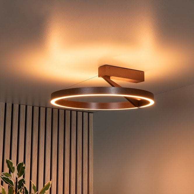 Lucide  Applause 400 LED Flush Ceiling Light with Remote Control - Brown