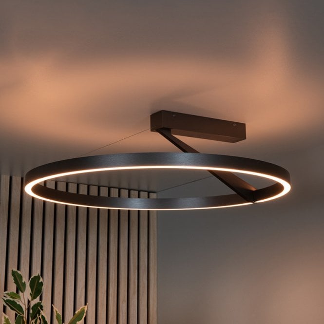 Lucide  Applause 600 LED Flush Ceiling Light with Remote Control - Grey