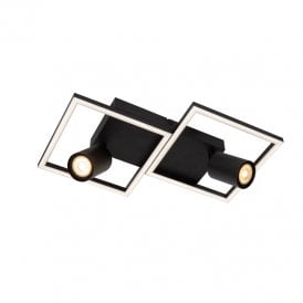Arianne 2 Light Flush Ceiling Light - Black