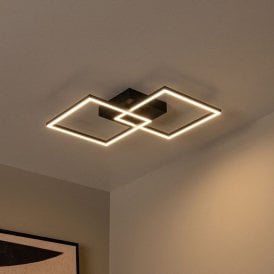 Lucide Arianne CCT LED Square Flush Ceiling Light - Black