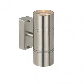 Lucide Arne 2 Light LED Outdoor Up & Down Wall Fitting In Satin Chrome Finish